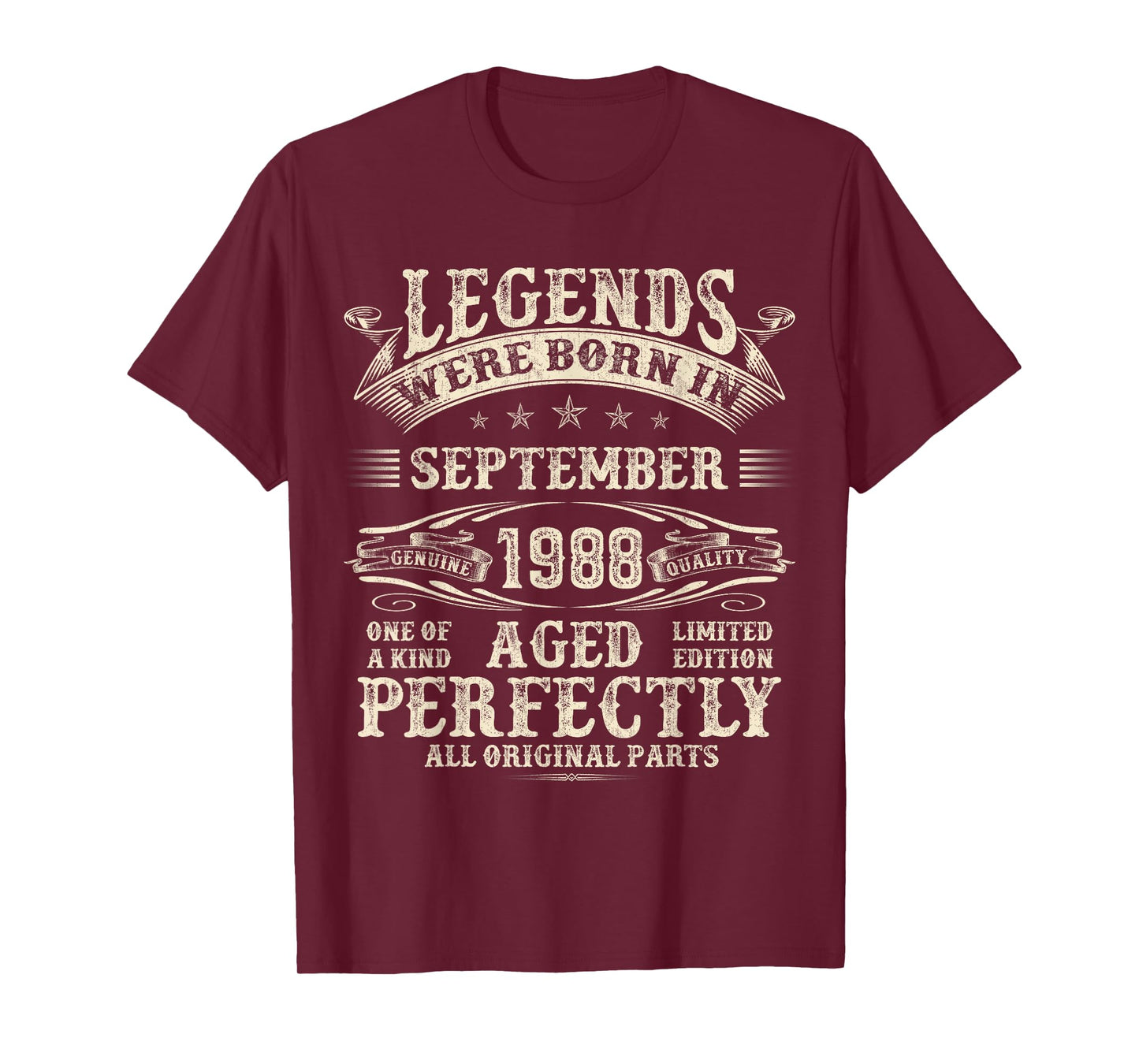 37th Birthday Gifts For Men 37 Year Old Bday September 1988 T-Shirt