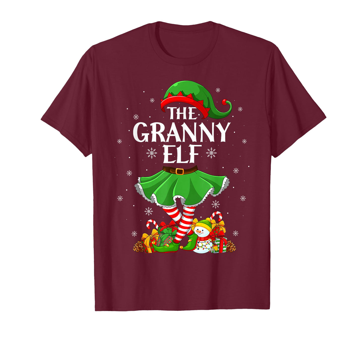 Granny Elf Christmas Family Elf Squad Xmas Girls Women T-Shirt