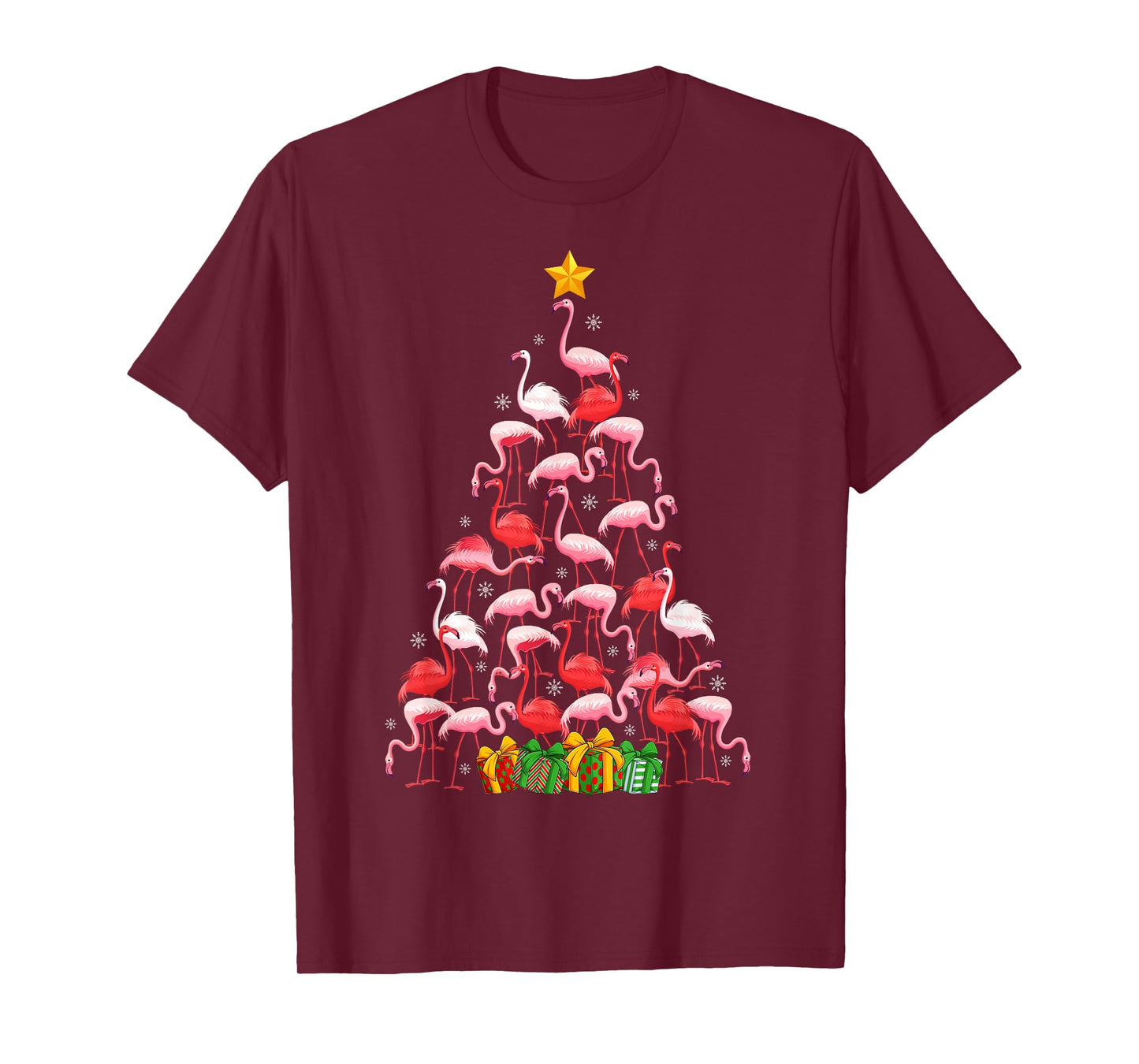 Flamingo Christmas Tree Lights Holiday Decor Flamingo Xmas T-Shirt