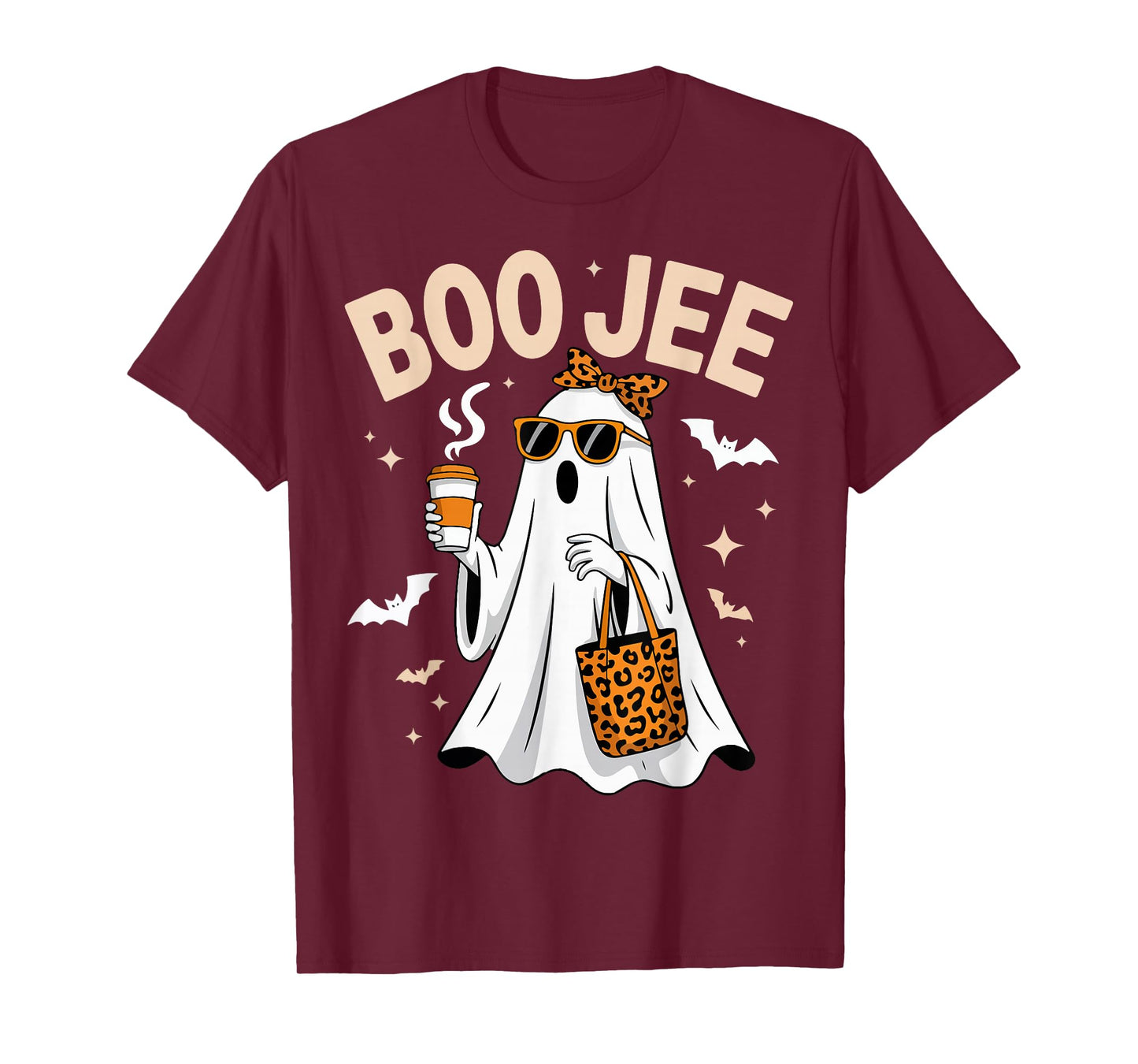 Boo JEE Ghost Coquette Leopard Boo-JEE Coffee Halloween T-Shirt