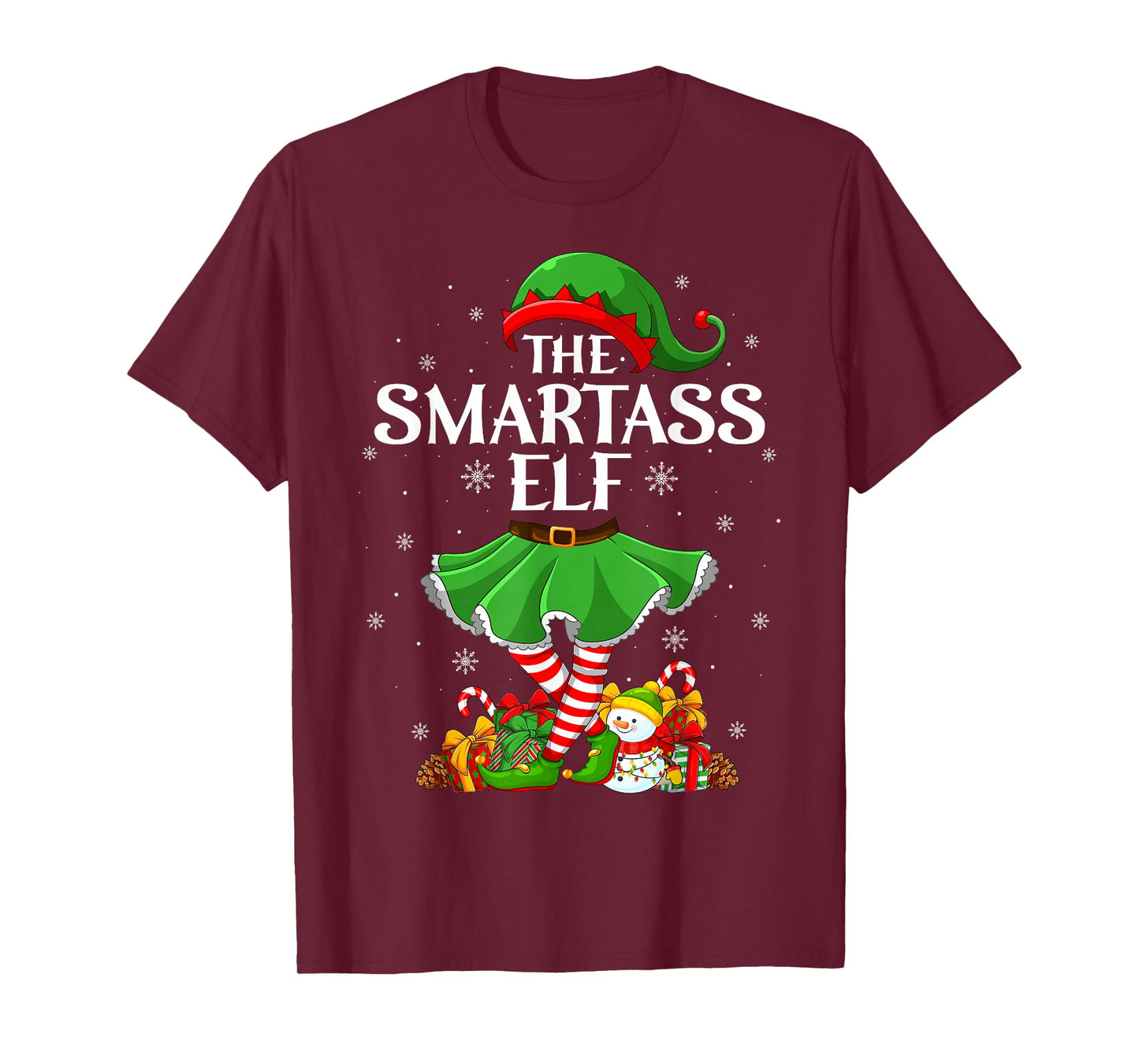 Smartass Elf Christmas Family Elf Squad Xmas Girls Women T-Shirt
