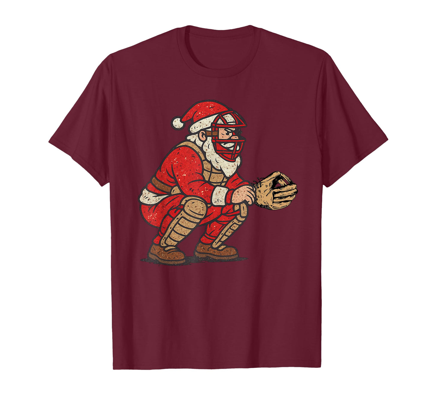 Santa Claus Playing Baseball Xmas Holiday Funny Christmas T-Shirt