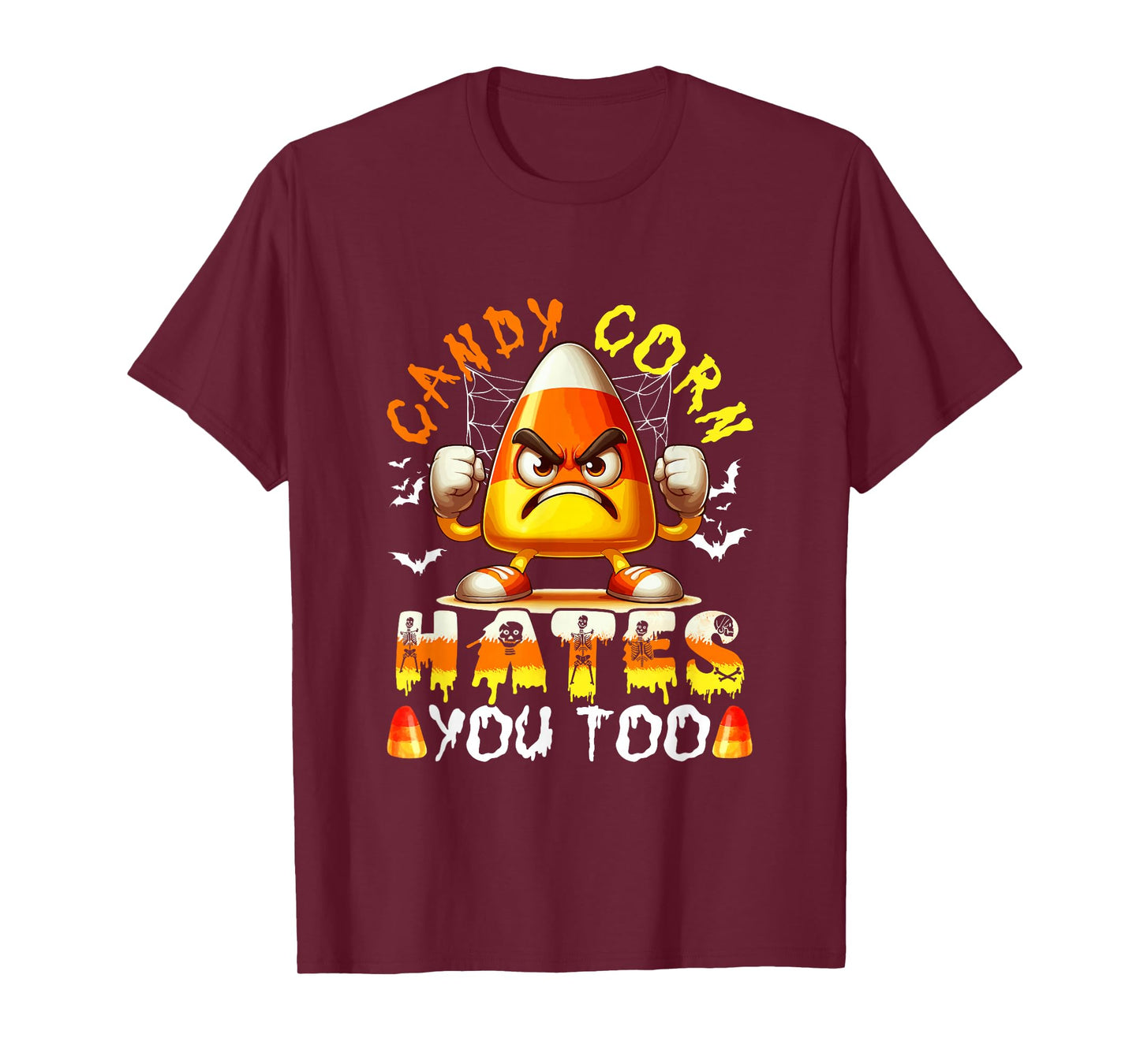 Candy Corn Hates You Too Halloween Angry Costume Family T-Shirt