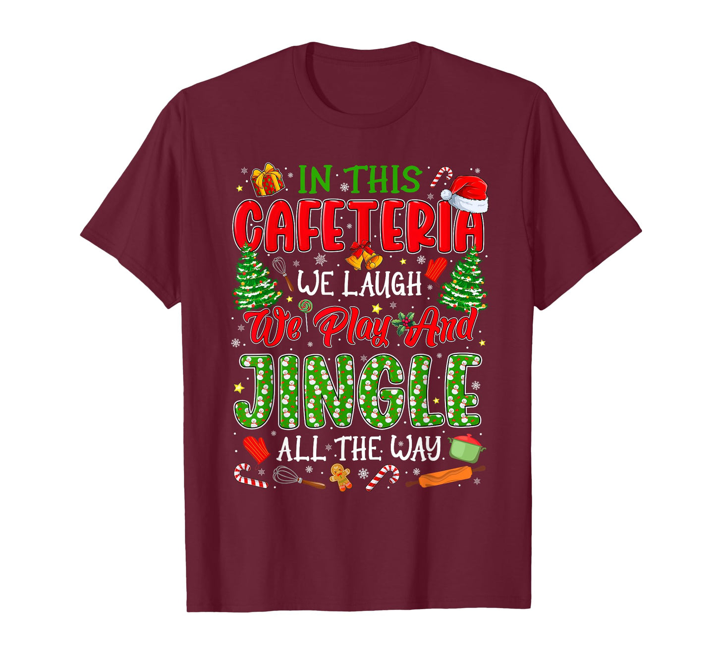 Funny Cafeteria Christmas Lunch Lady Ugly Christmas Sweaters T-Shirt