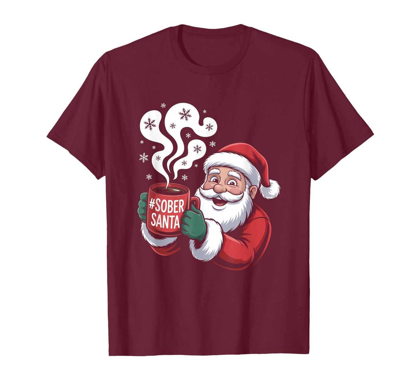 Sober Holiday Humor Hangover Free Season Christmas Santa T-Shirt