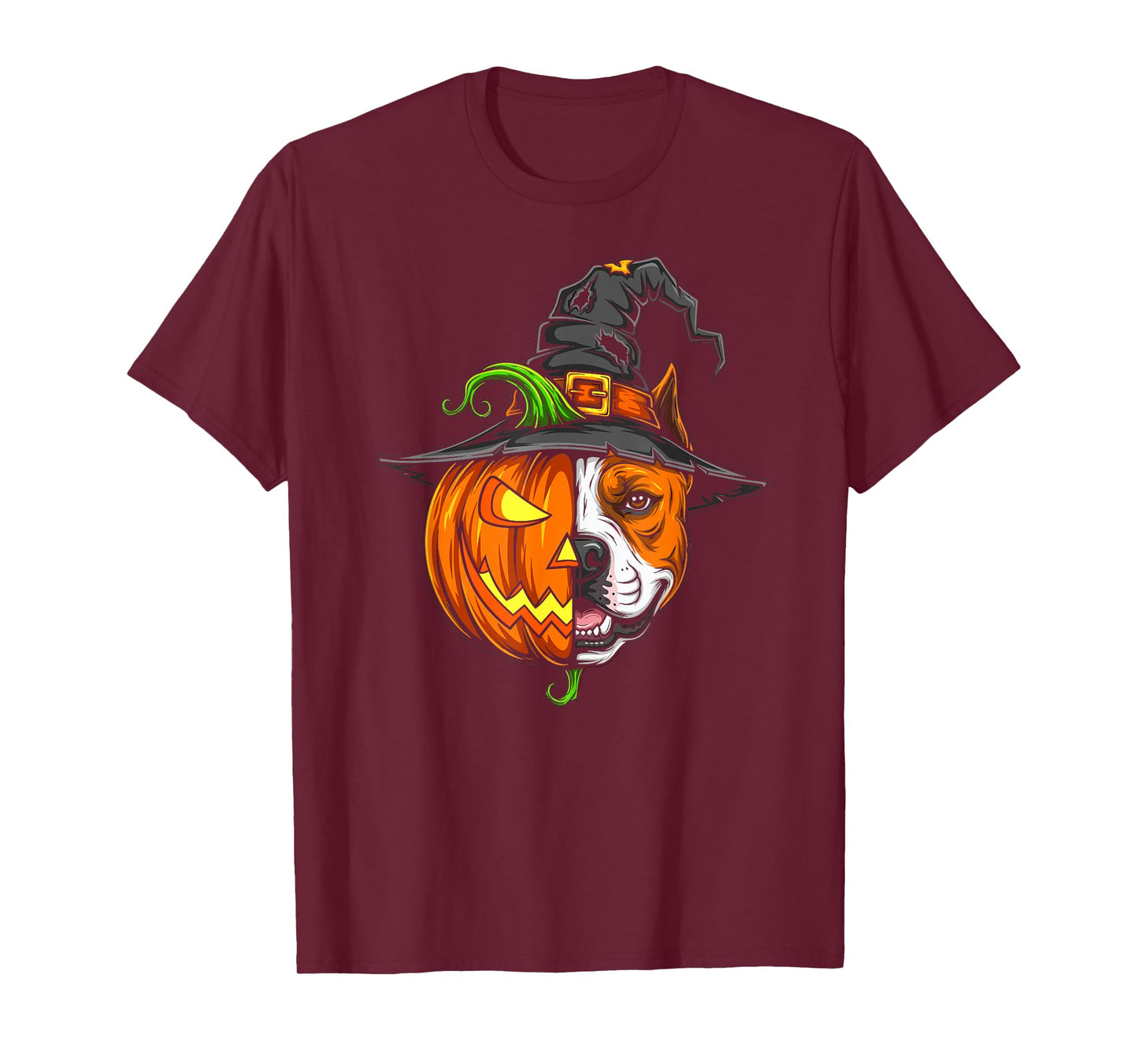 American Staffordshire Terrier Pumpkin Halloween Mens Womens T-Shirt