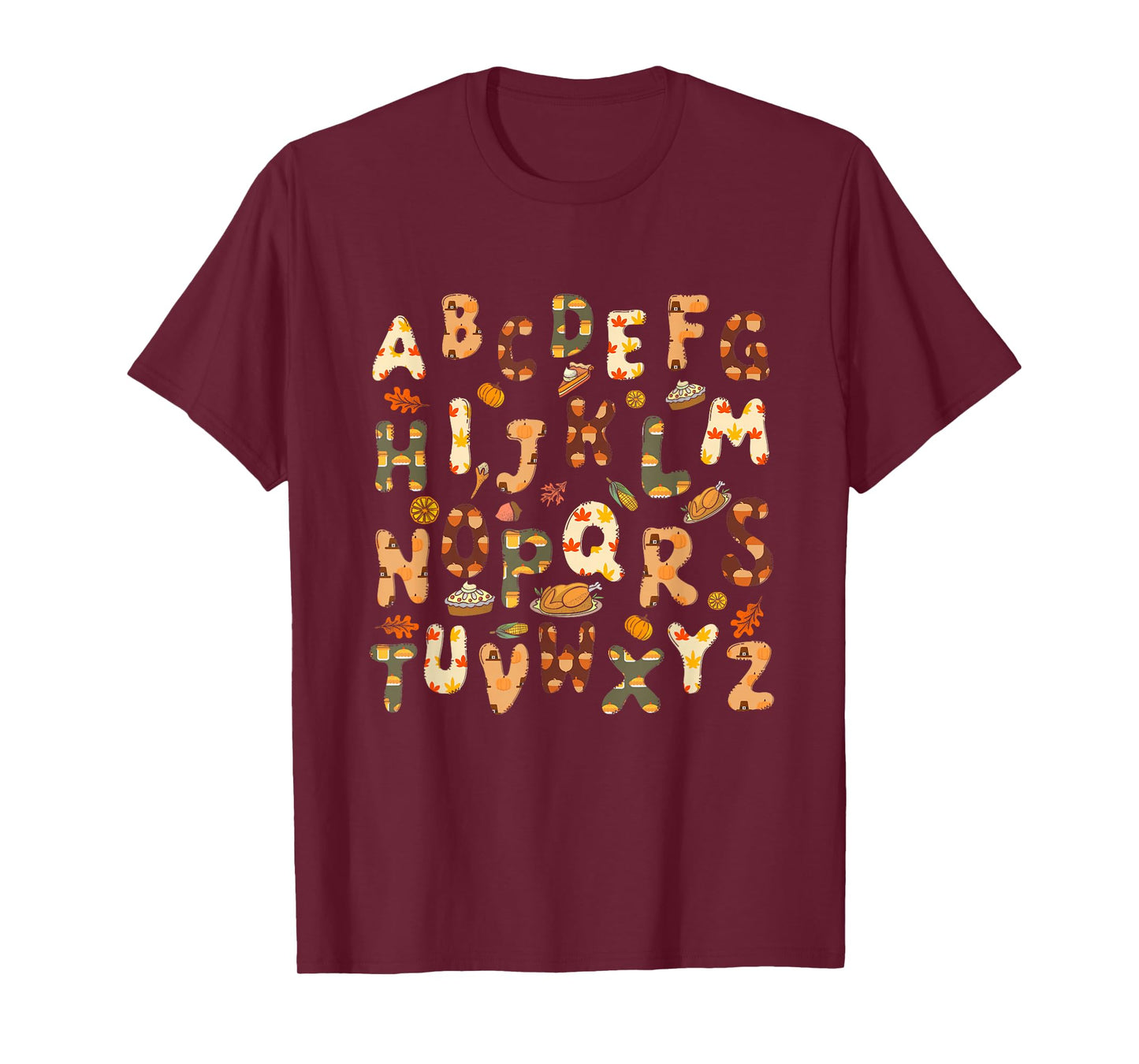 Thanksgiving ABC Alphabet Turkey Day Fall Leaves Teacher T-Shirt