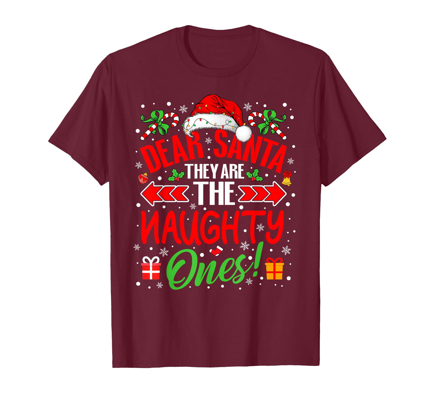 Dear Santa They are The Naughty Ones Christmas Couples Xmas T-Shirt