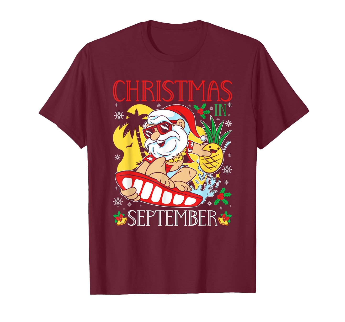 Christmas in September Hawaiian Tropical Santa T-Shirt