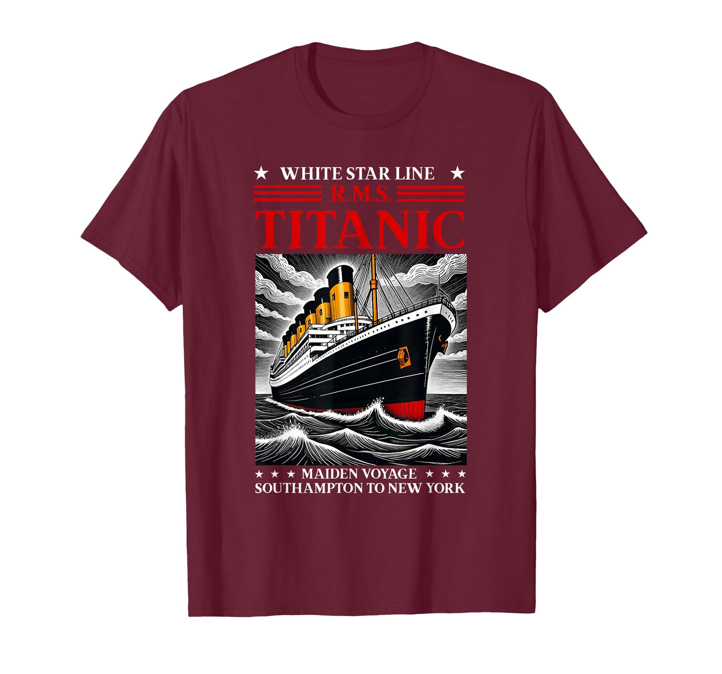 Titanic White Star Line RMS Ship Boat Stuff Boys Kids Men T-Shirt