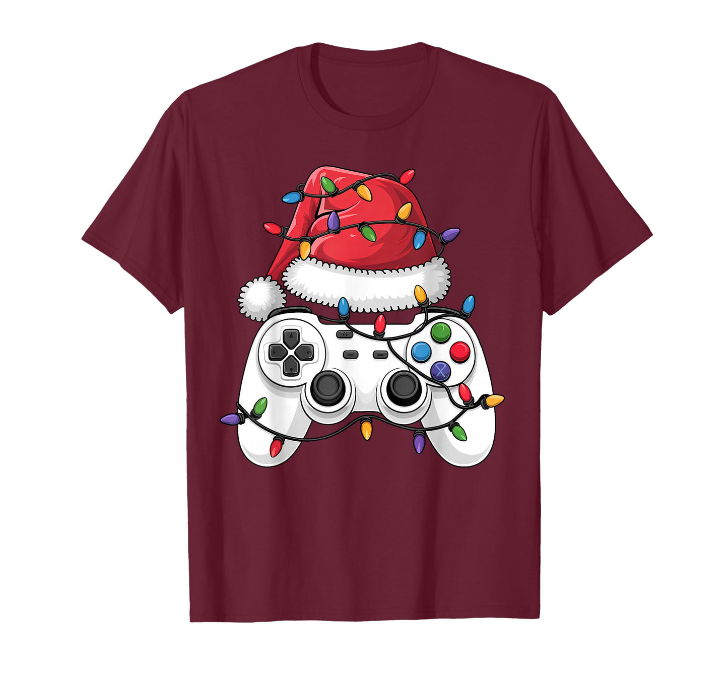 Christmas Video Game Controller Hat Santa Gamer Boy Teen Kid T-Shirt