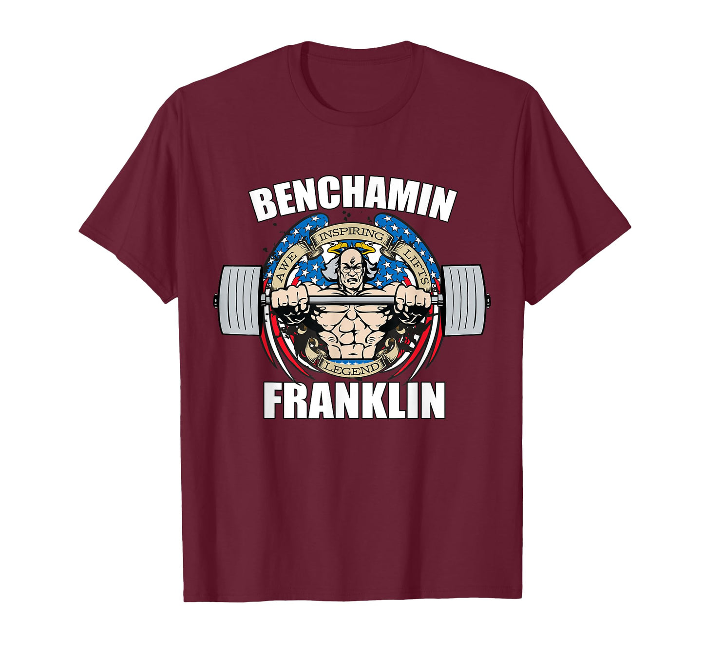 Benchamin Franklin Patriotic Gainz Workout Gym T-Shirt T-Shirt for Men