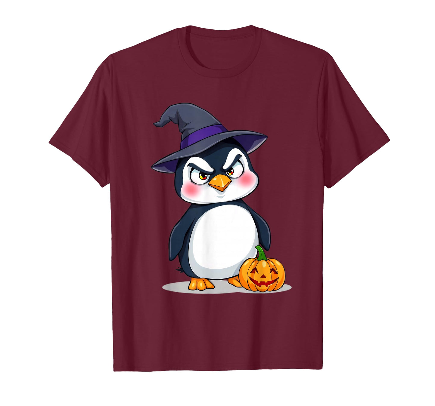 Halloween Penguin Cartoon with Pumpkin T-Shirt