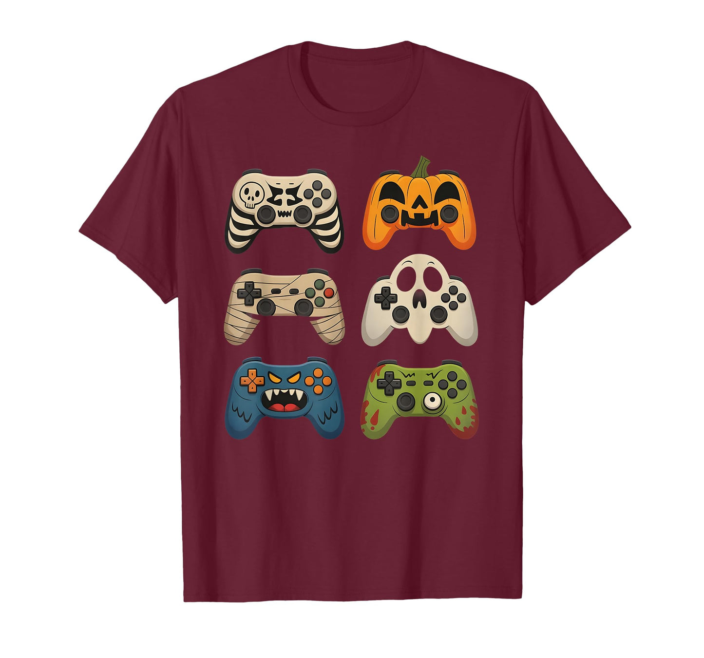 Halloween Skeleton Zombie Gaming Controllers Mummy Gifts Kid T-Shirt