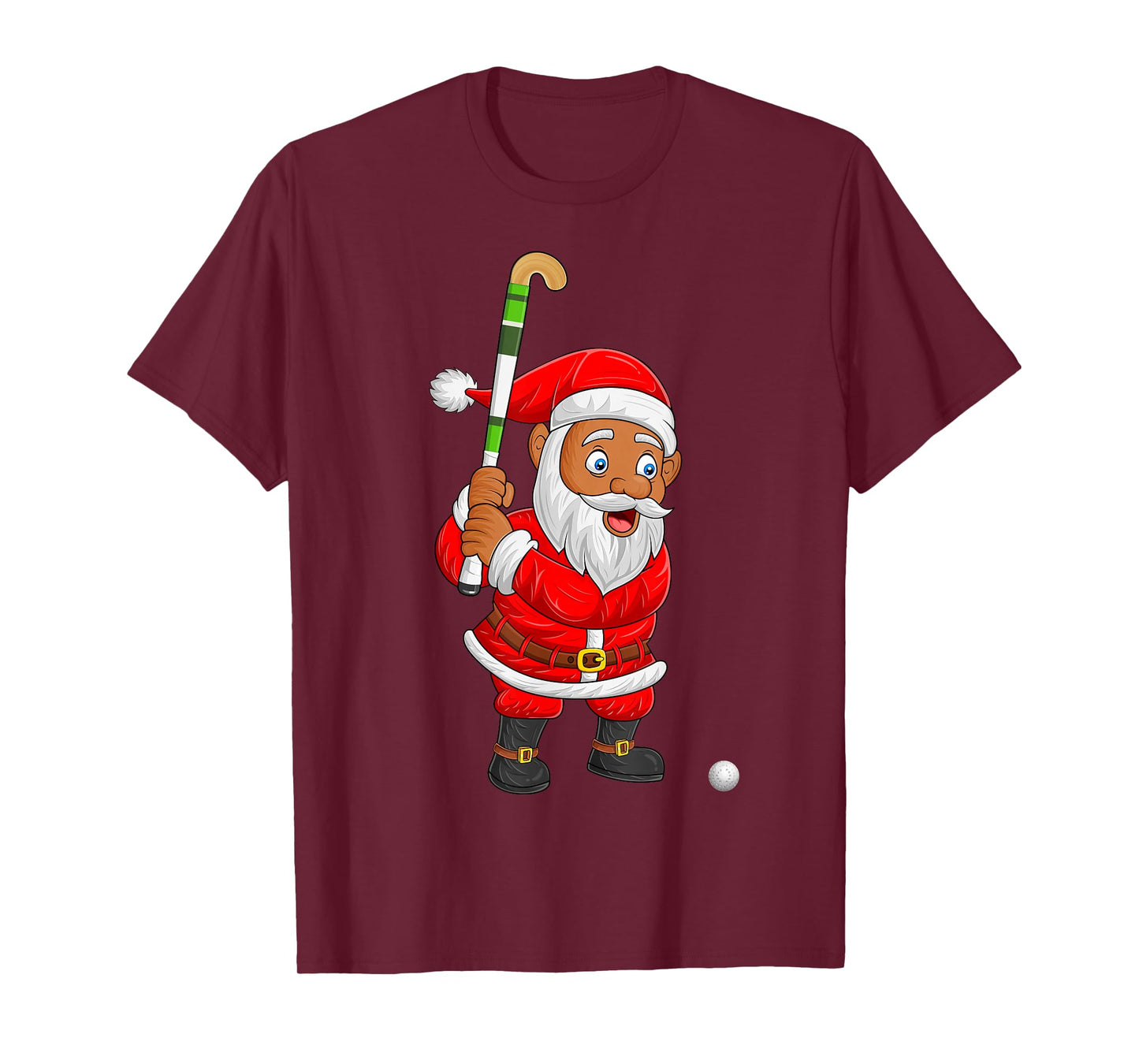 Hockey Player Santa Funny Christmas Pajamas Men Women T-Shirt