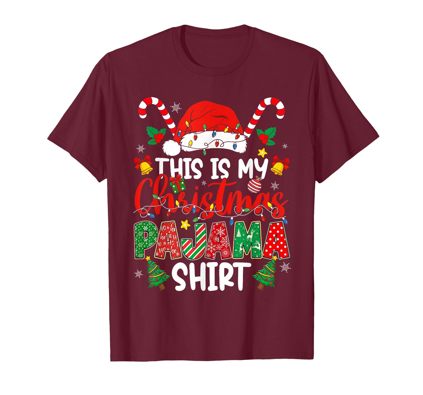 This is My Christmas Pajama Shirt Funny Xmas PJs Men Women T-Shirt