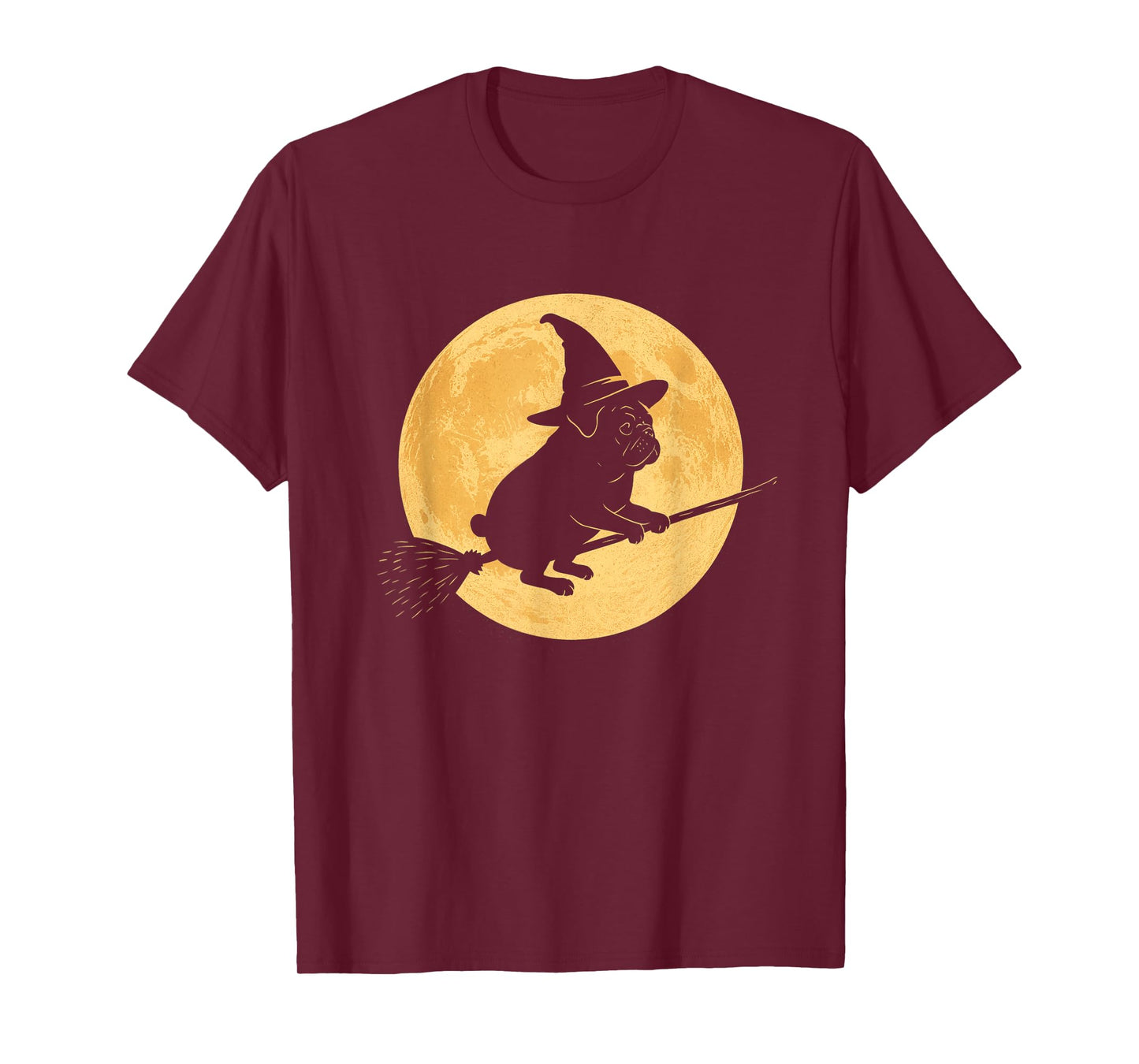 Funny Witch Pug Moon Halloween Trick Or Treat T-Shirt