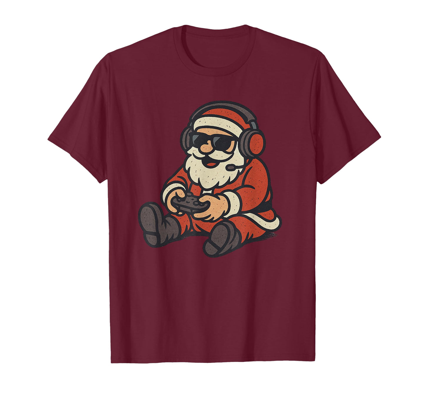 Santa Gaming Christmas Vintage Funny Gamer Xmas T-Shirt