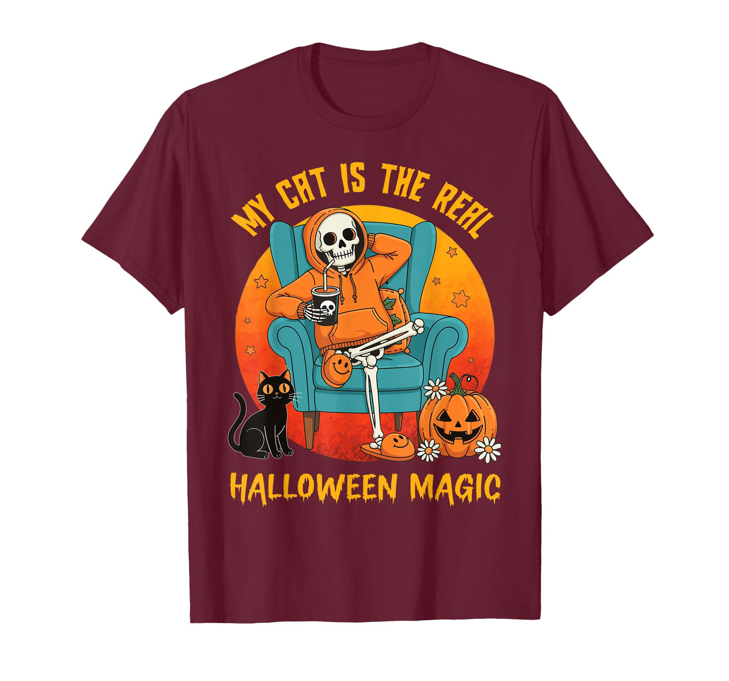 My cat is The Real Halloween Magic Skeleton Pumpkin Cute Pet T-Shirt