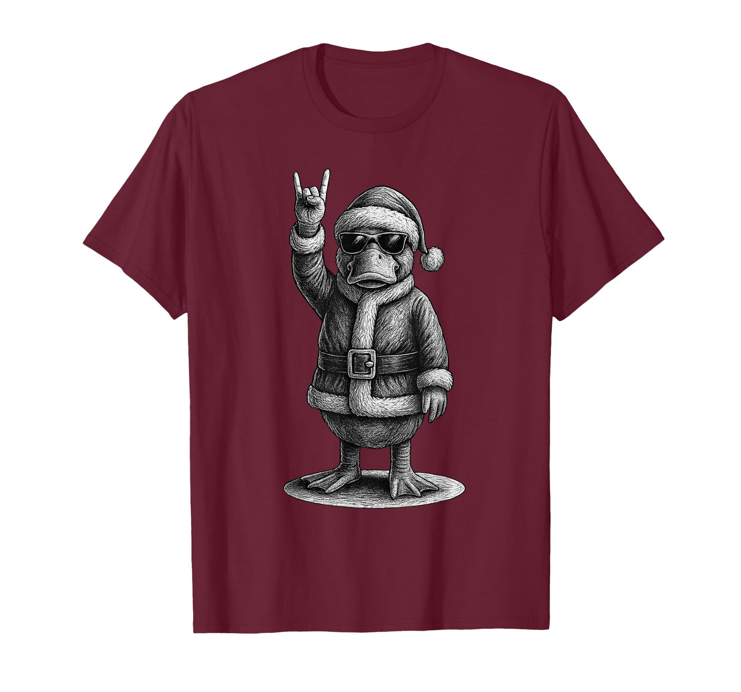 Platypus Rock Music Christmas Animal Lover T-Shirt