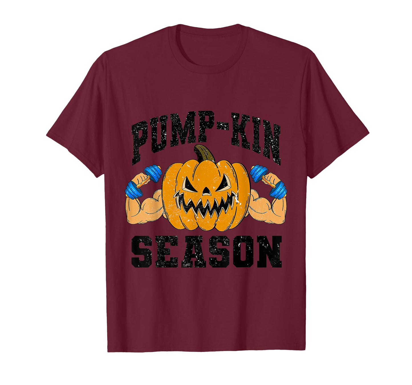 Funny Halloween Pumpkin Season Weightlifting Workout Gym T-Shirt
