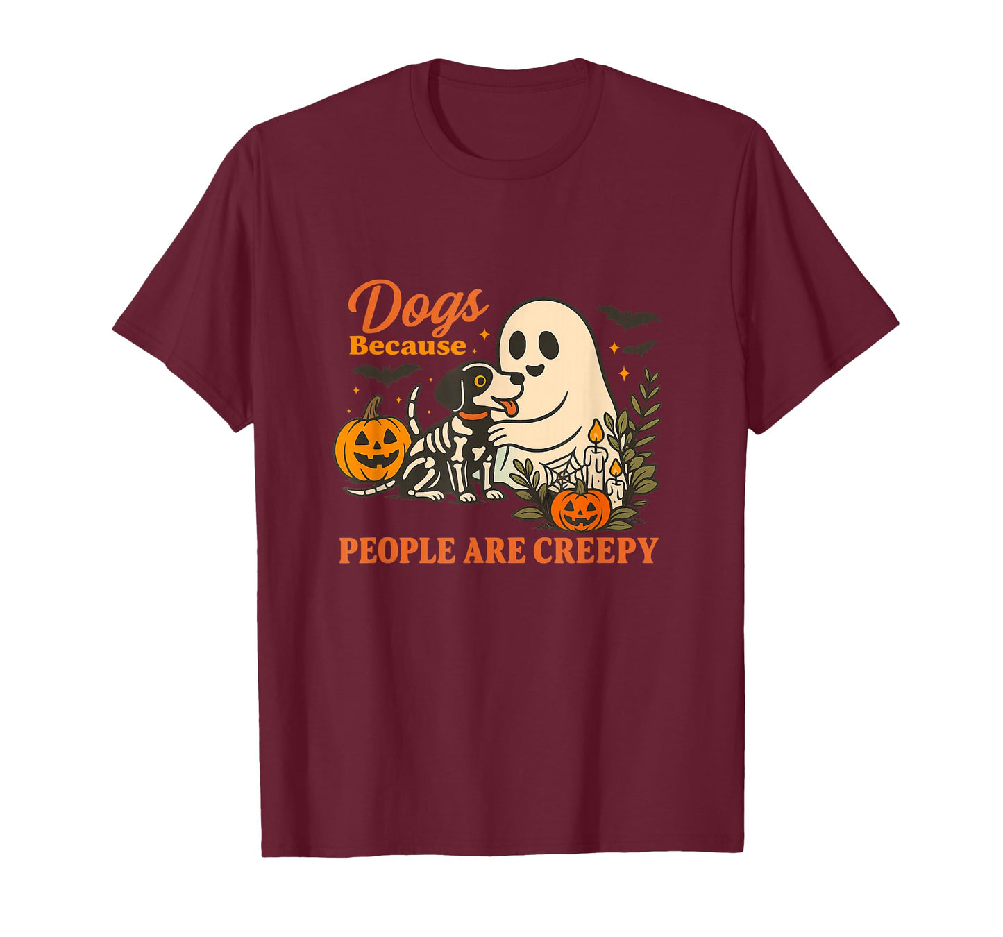 Amazing Spooky Creepy Halloween Dog Design T-Shirt
