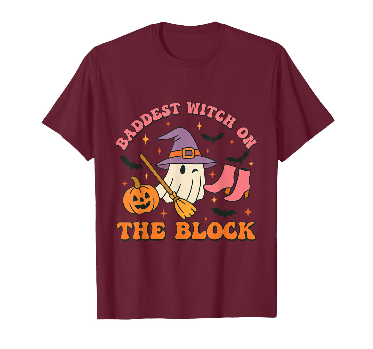 Baddest Witch On The Block Funny Halloween T-Shirt