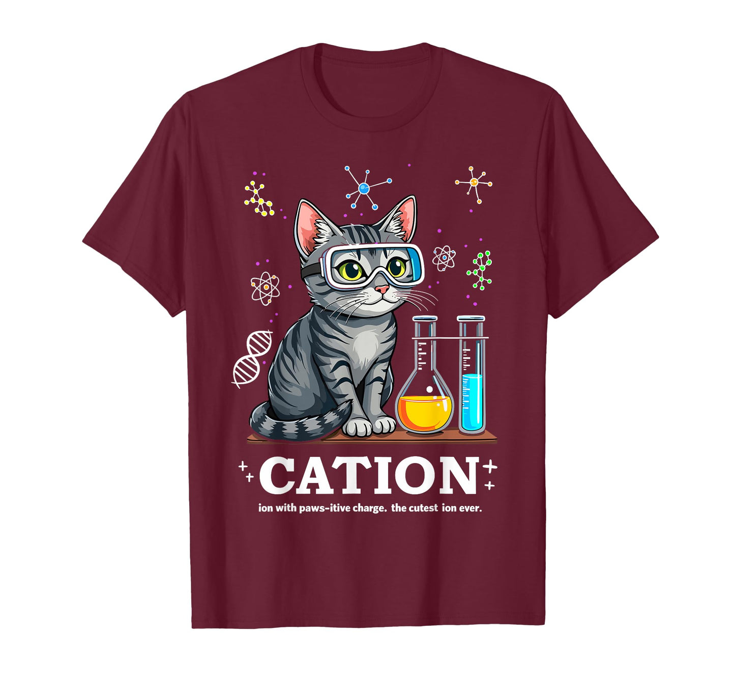 Cation Cat Chemist Funny Science Meme Cats Chemistry Teacher T-Shirt