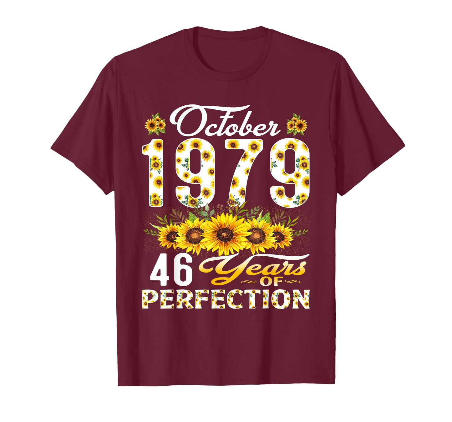 46 Years Old October 1979 Floral 46th Birthday Decorations T-Shirt
