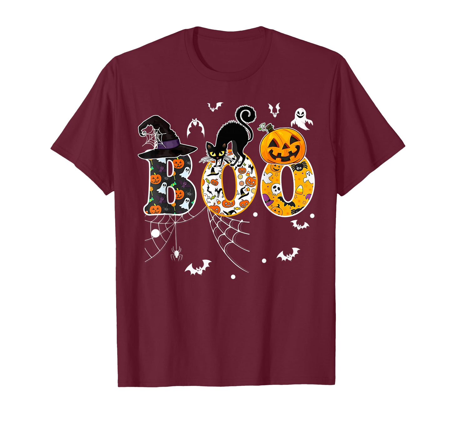 Boo with Spiders and Witch Hat Halloween Costume T-Shirt