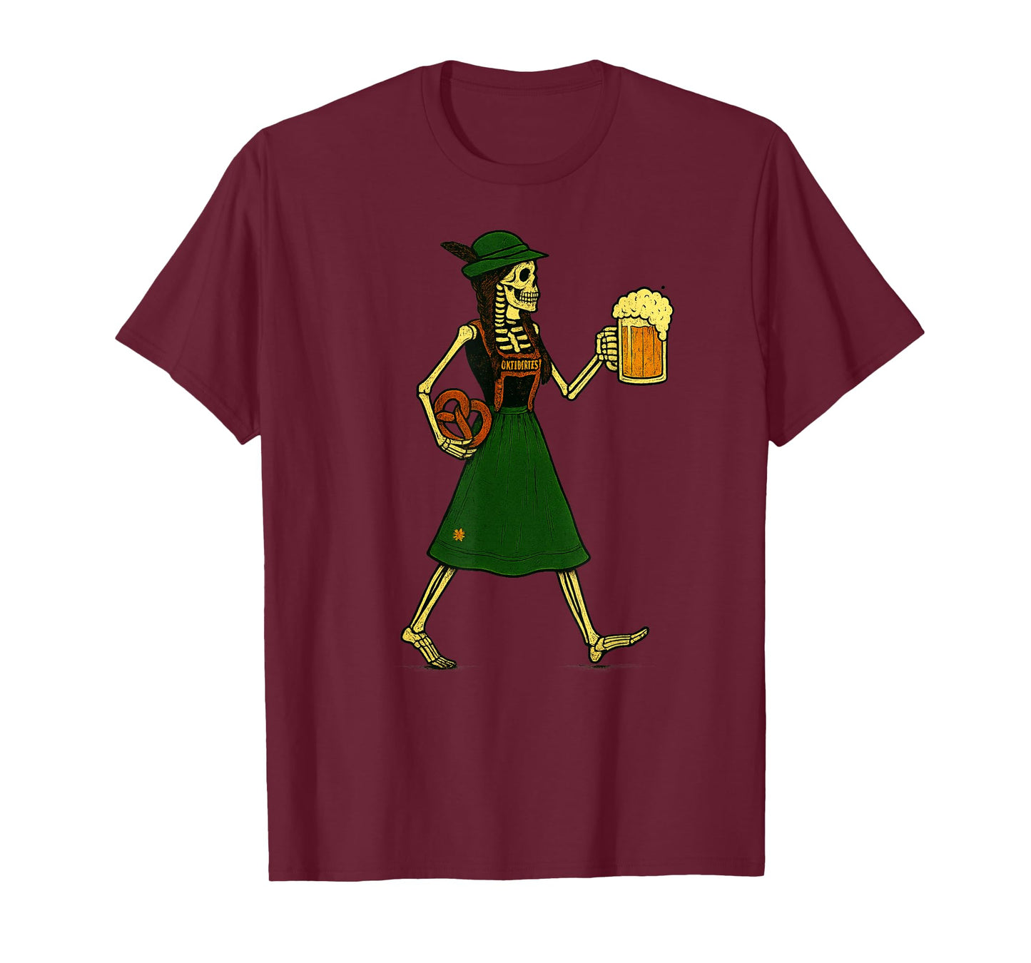 Oktoberfest Halloween Skeleton Beer Funny Oktoberfest T-Shirt