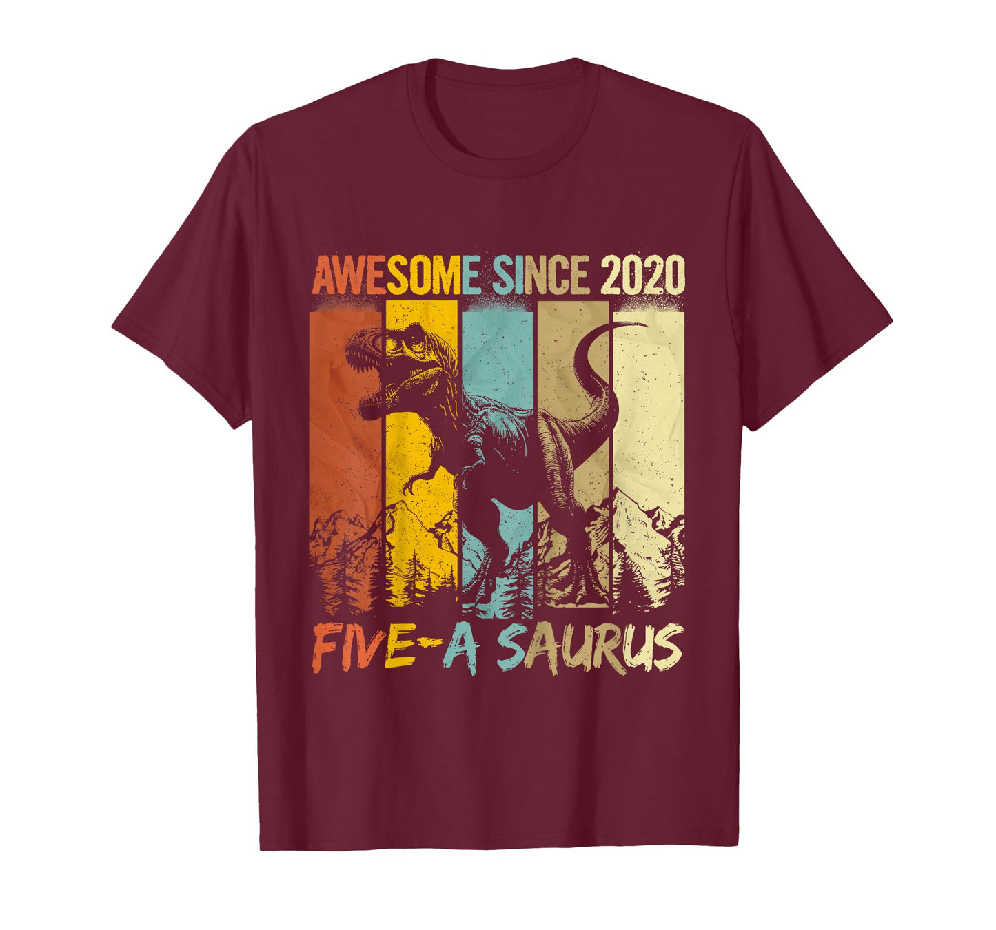 5 Year Old Dinosaur 5th Birthday T Rex Dino Five Saurus T-Shirt