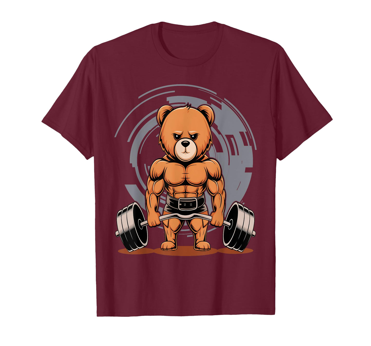 Funny Teddy Bear Lifting Weights Gym Workout Animal T-Shirt