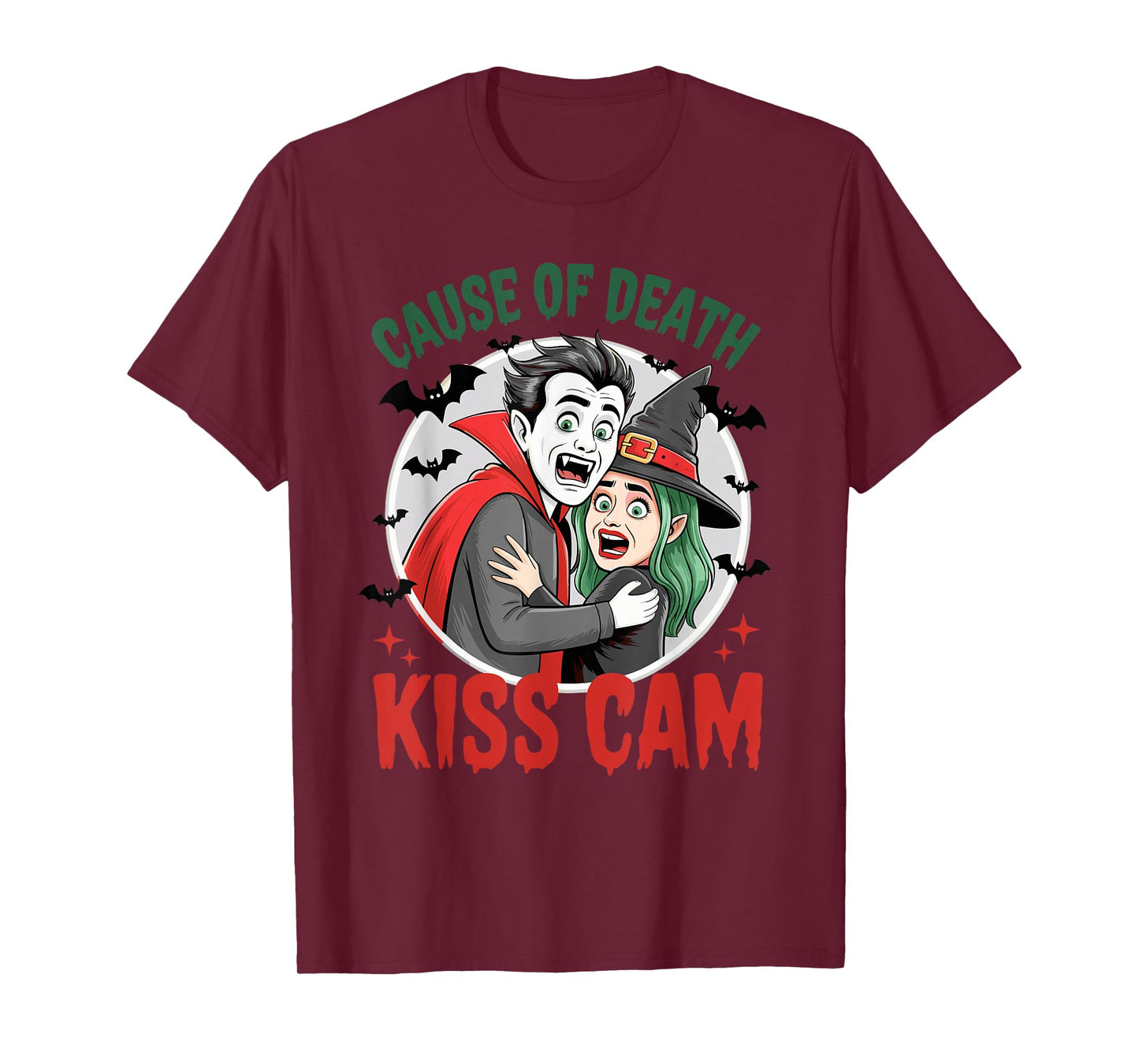 Cause of Death Vampire Hug kiss cam Halloween T-Shirt