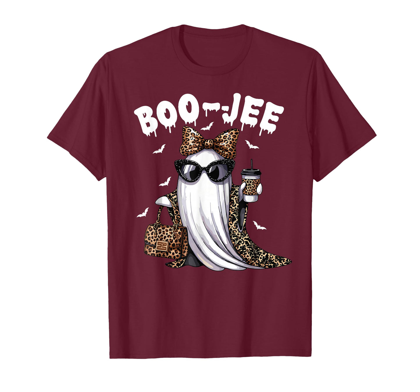 Halloween Boo Ghost Spooky Vibes Boujee Autumn Coffee Women T-Shirt