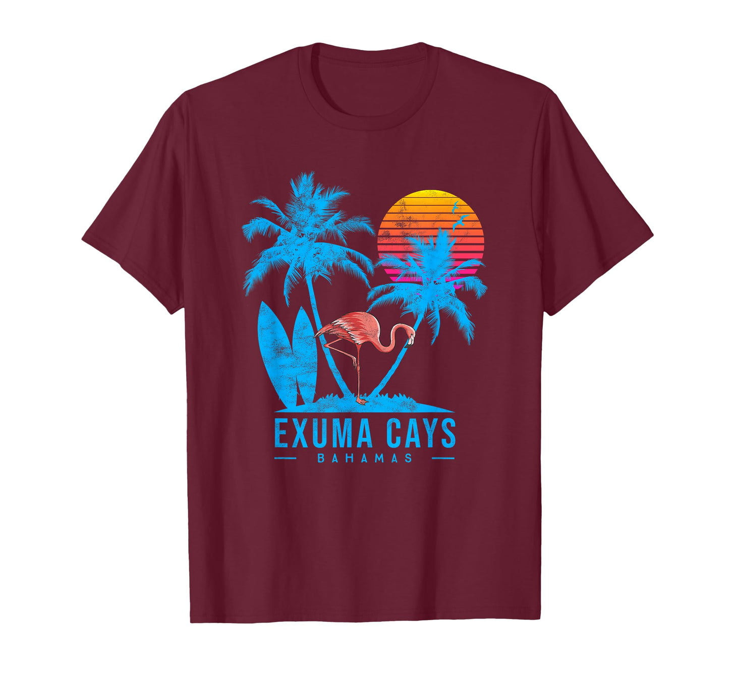 Exuma Cays, Bahamas. Palm trees sunset T-Shirt