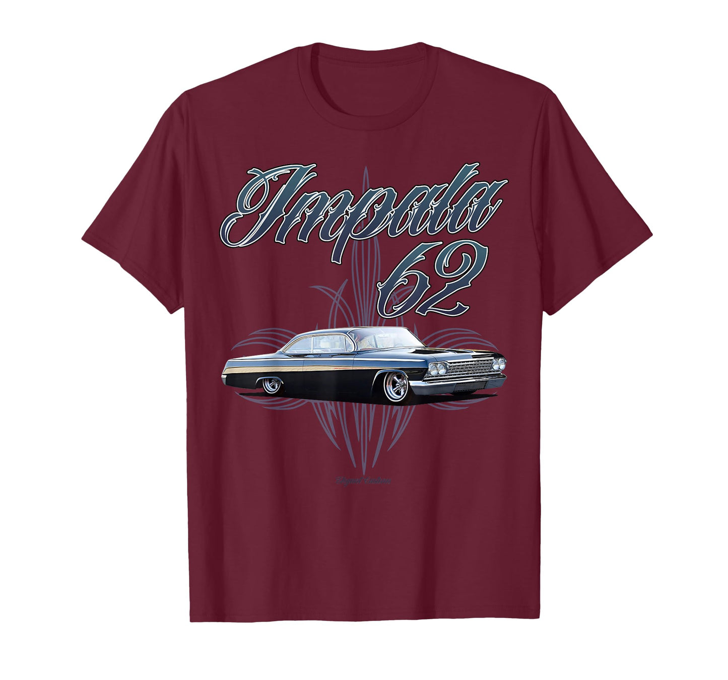 1962 Impala w text Low Rider Kustom Lead Sled Hot Rod Muscle T-Shirt