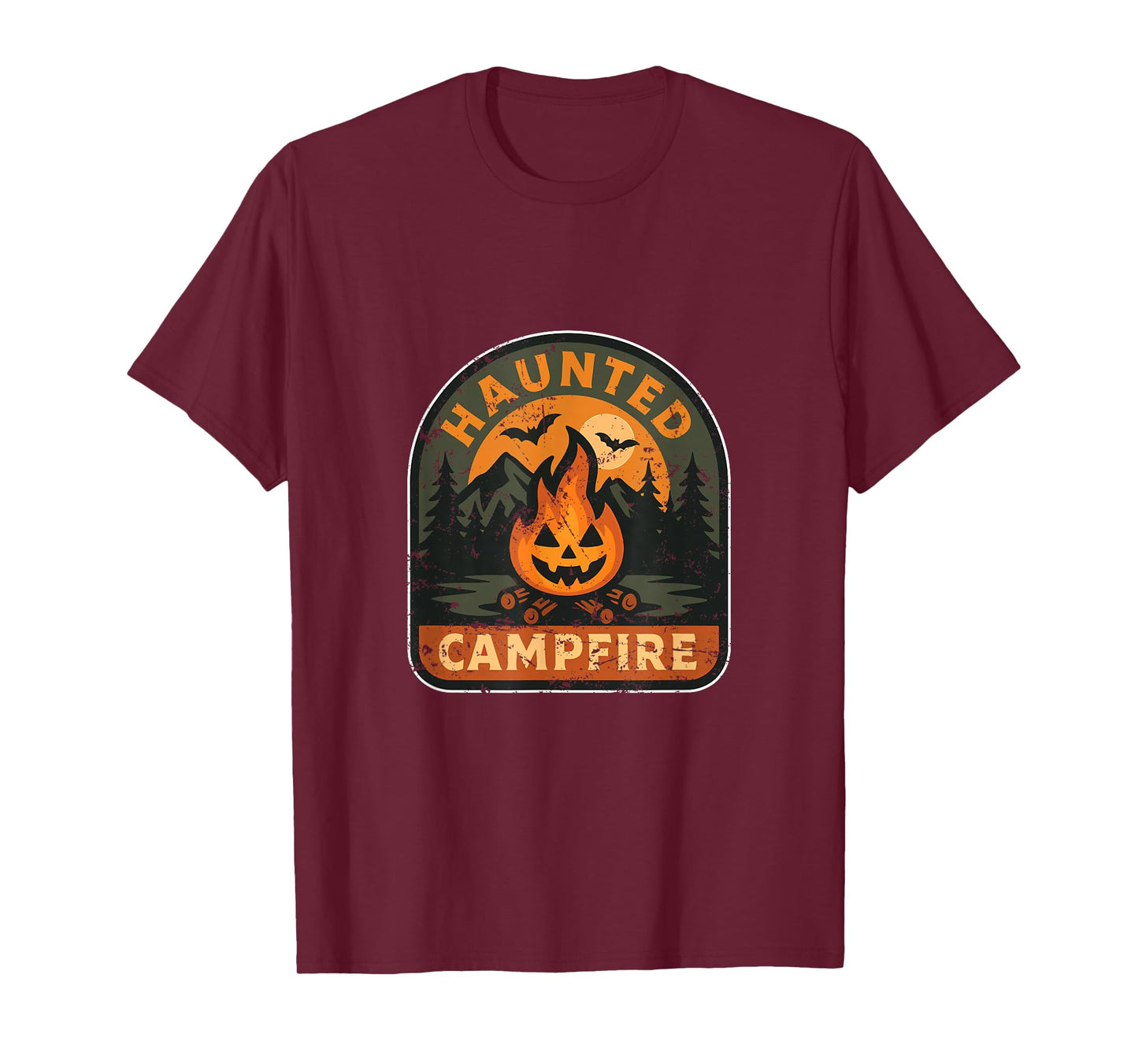Haunted Campfire Patch Halloween T-Shirt