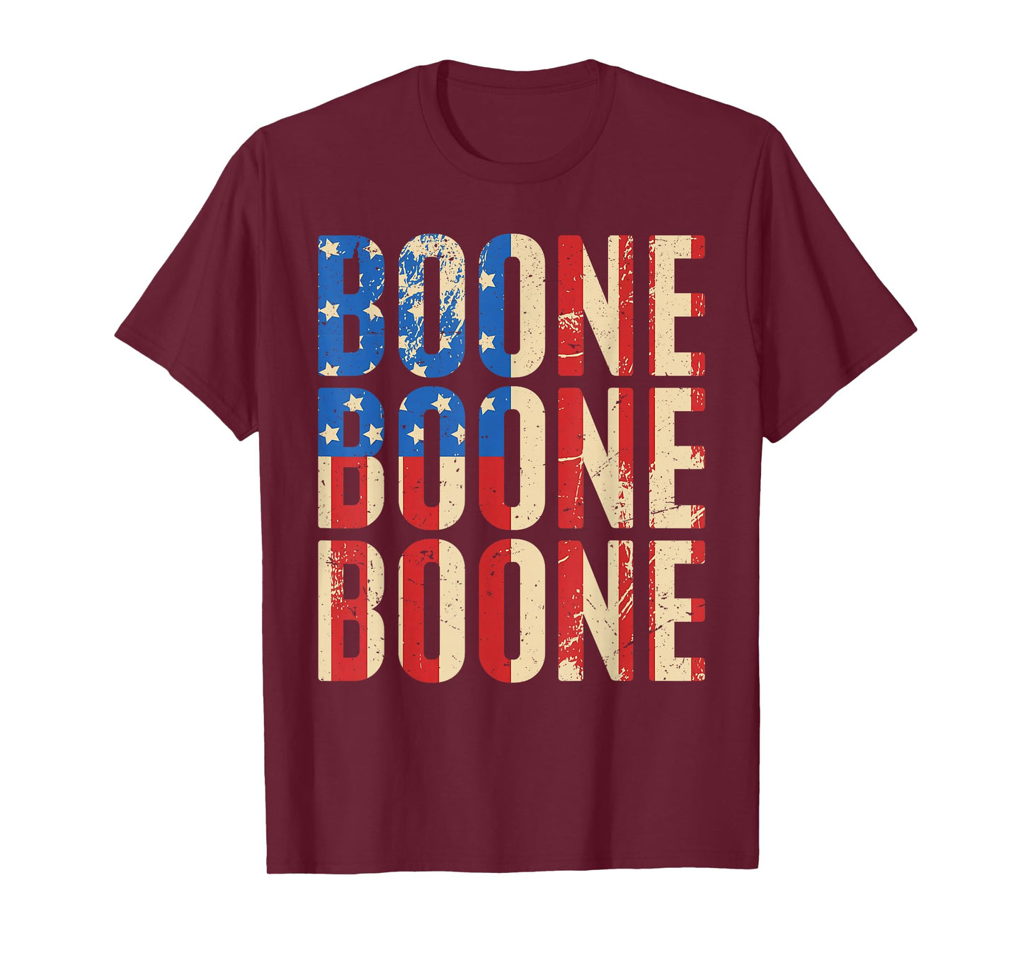 Boone Family Name I Love Boone Personalized Vintage US Flag T-Shirt