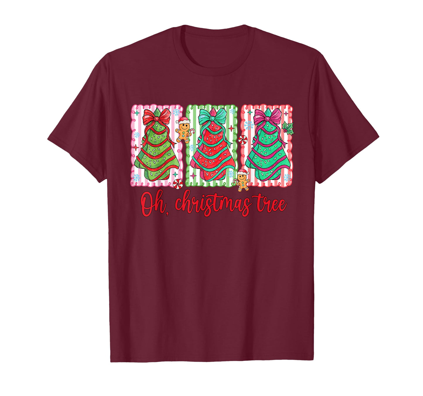 Oh Christmas Tree Cakes Debbie Becky Jen Cake Lovers Xmas T-Shirt