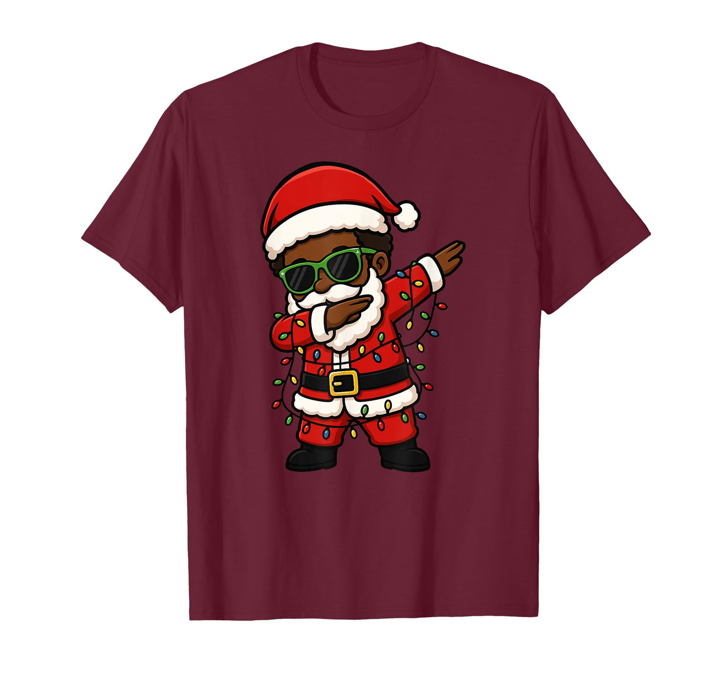Funny Black Kid Dabbing Merry Christmas Santa Xmas Boys Girl T-Shirt