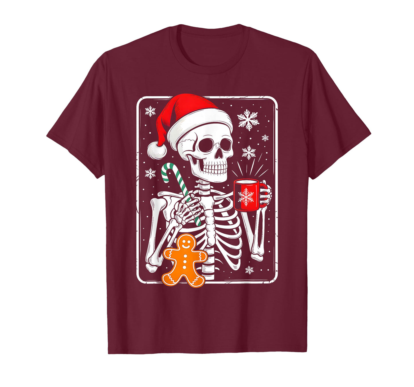 Christmas Skeleton Hot Chocolate Xmas Squad Men Women Kids T-Shirt