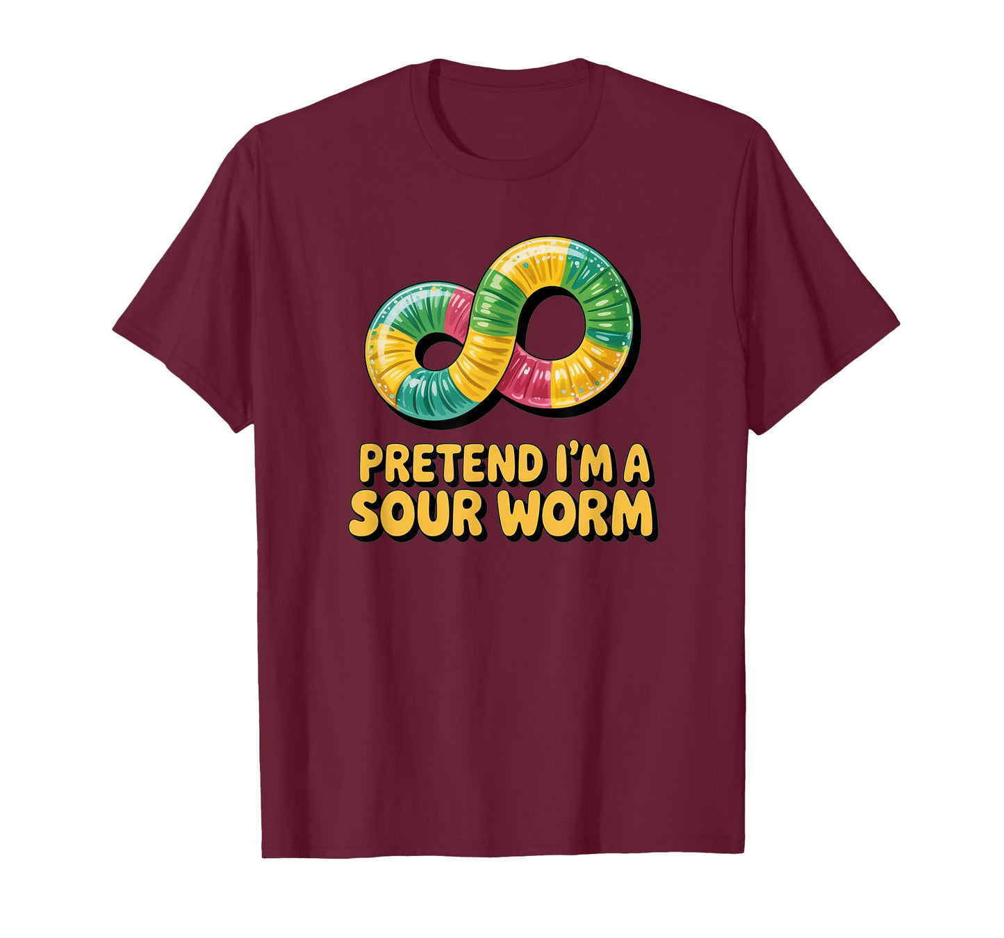 Pretend I'm A Sour Worm Halloween Costume Couples Matching T-Shirt