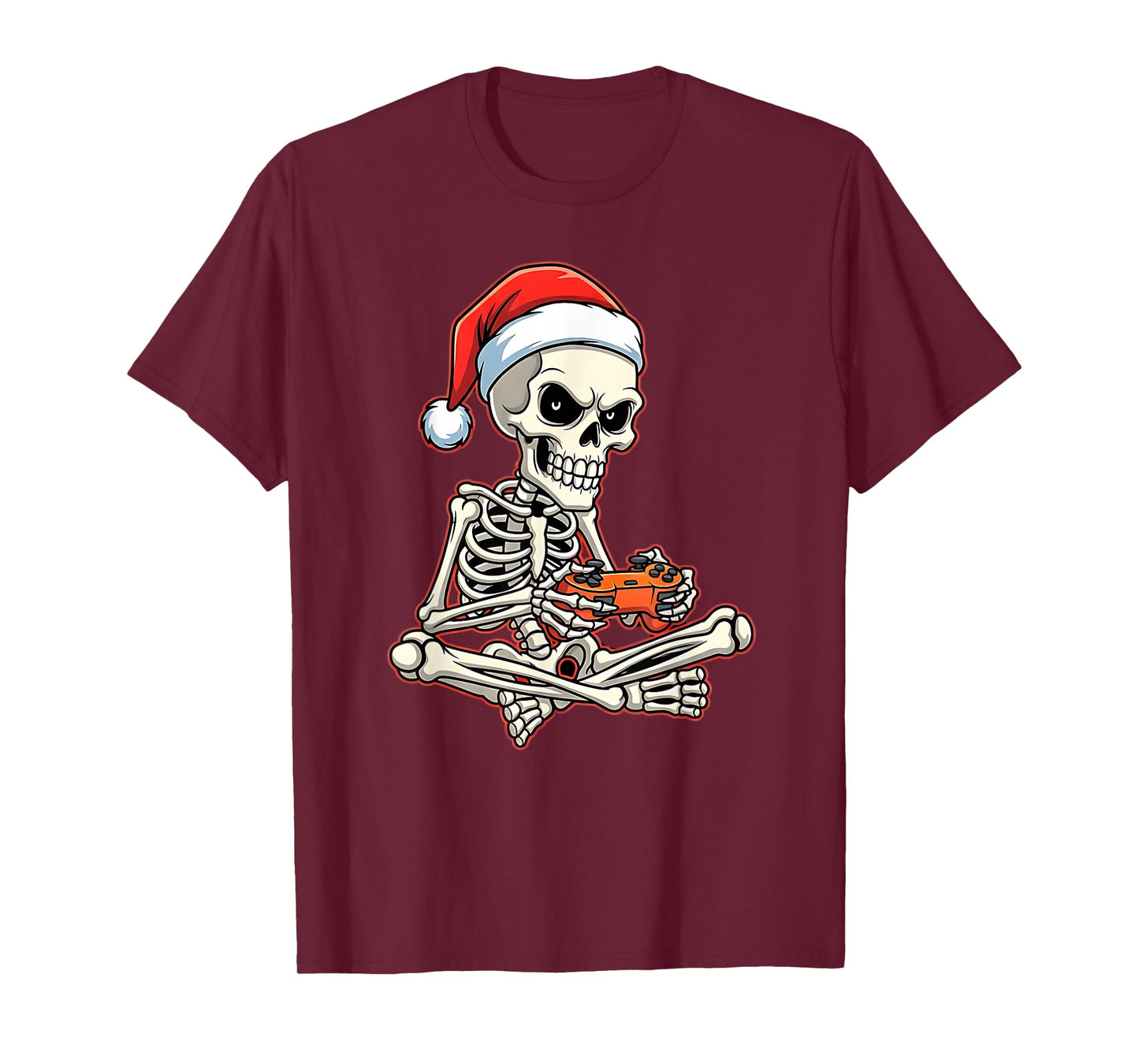 Christmas Skeleton Gamer Video Gaming Funny Skeleton T-Shirt