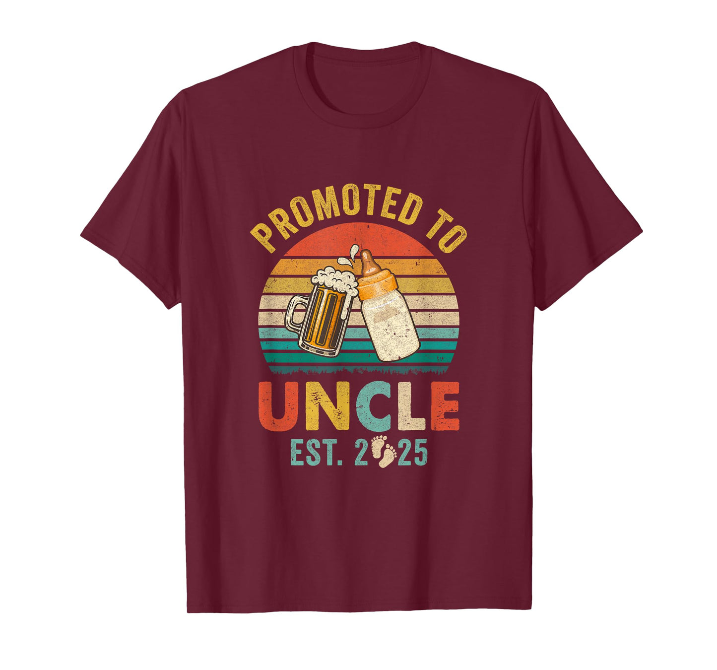Promoted To Uncle Est 2025 Vintage New Uncle Fathers Day T-Shirt