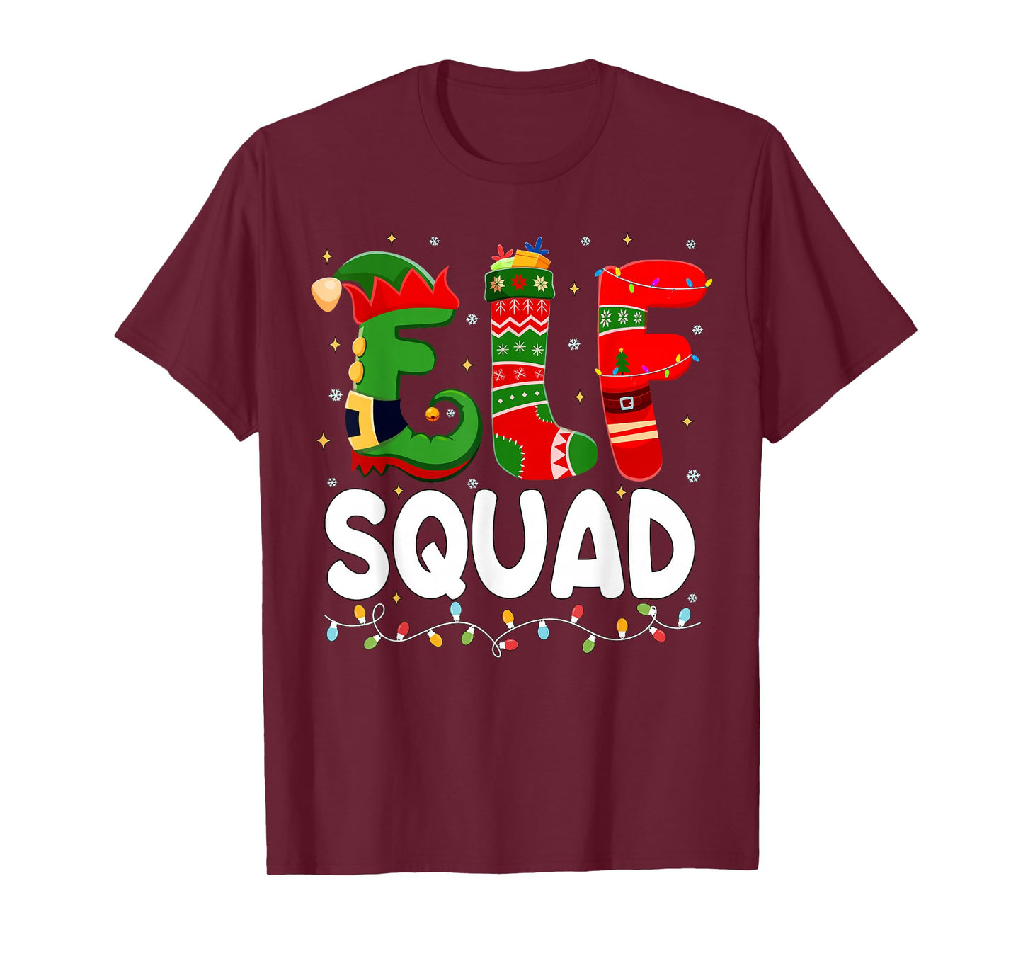 Elf Squad Funny Christmas Family Matching Pajamas Men Women T-Shirt