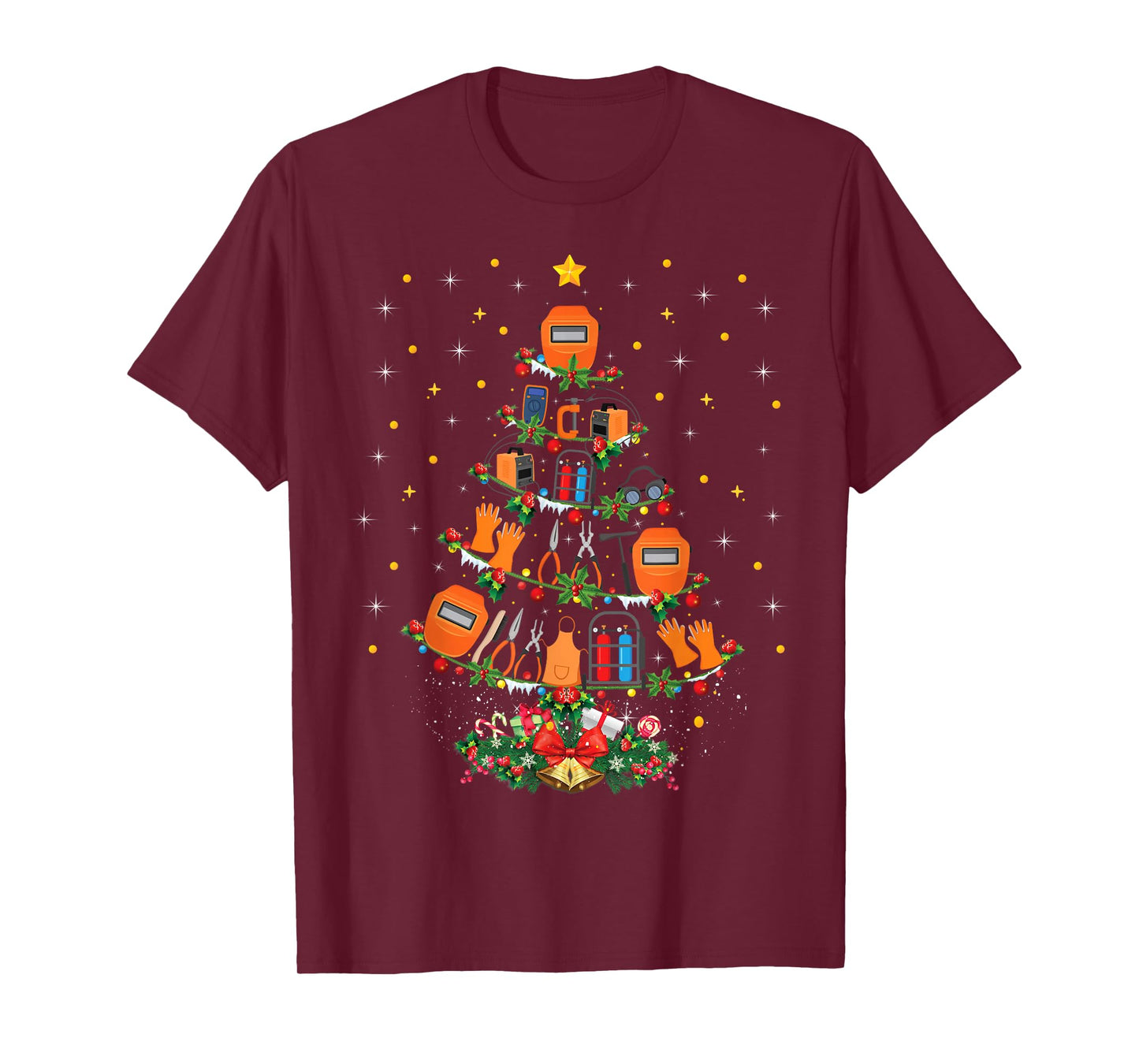 Welder Tools Xmas Tree Ugly Sweater Style Welder Christmas T-Shirt