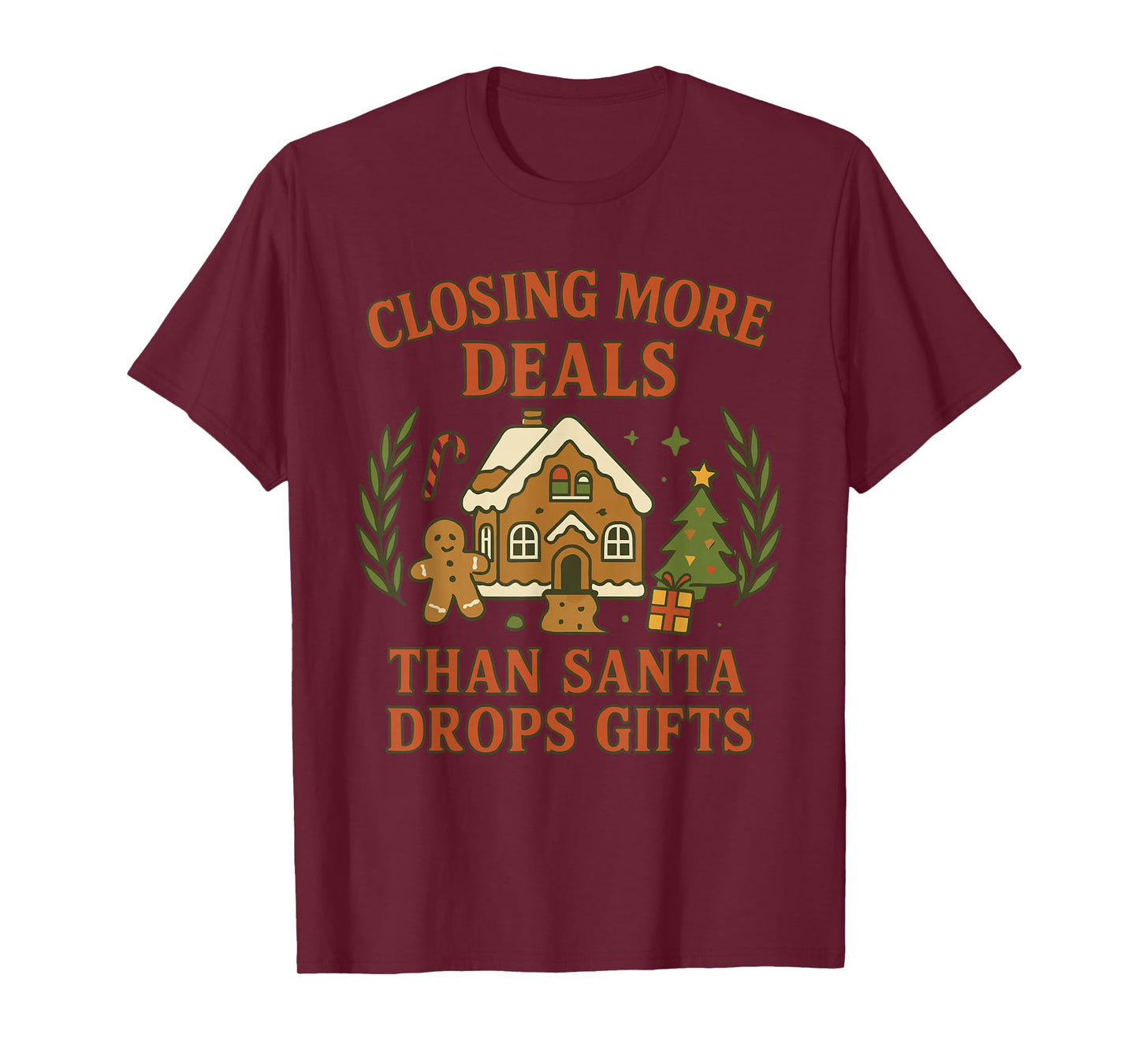Funny Realtor Christmas Real Estate Santa Holiday Design T-Shirt