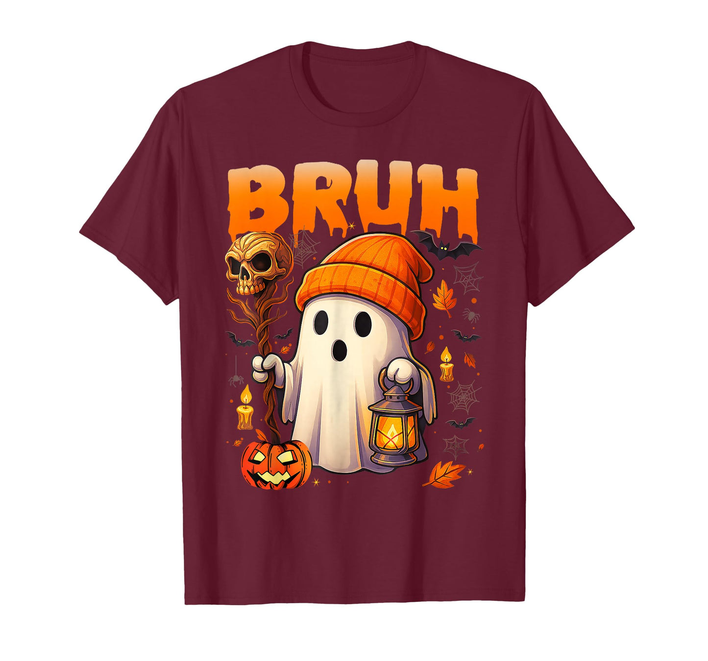 Bruh Ghost Halloween Cute Ghost Trick Or Treat Candy Kids T-Shirt