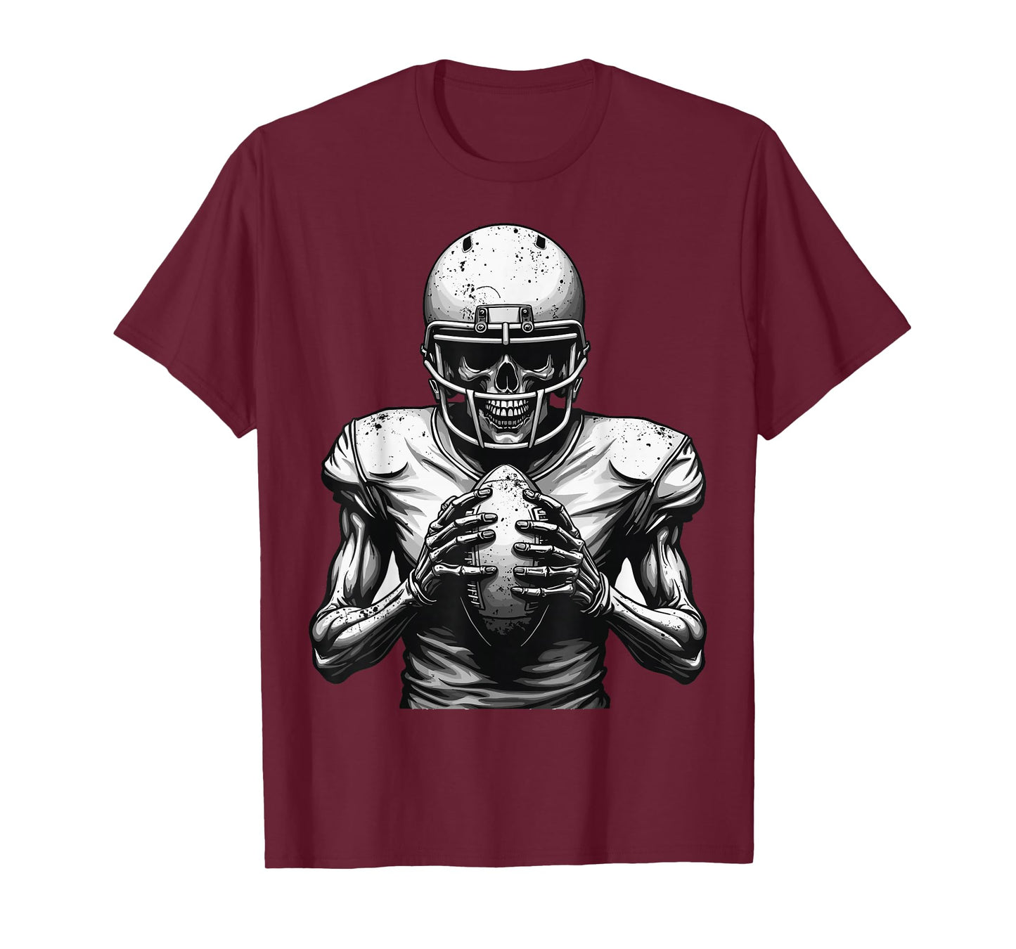 Halloween Skeleton Football Player Spooky Sports Graphic T-Shirt